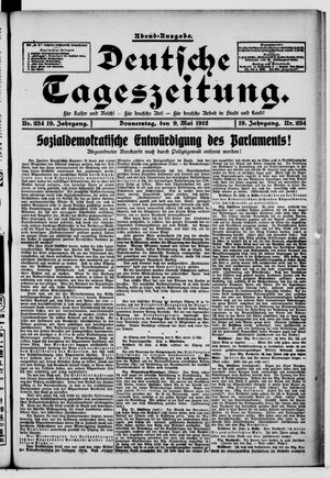 Deutsche Tageszeitung vom 09.05.1912