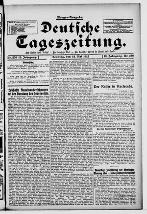Deutsche Tageszeitung vom 12.05.1912