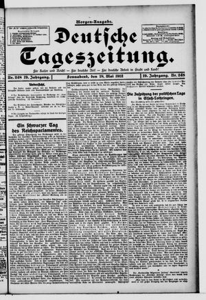 Deutsche Tageszeitung vom 18.05.1912