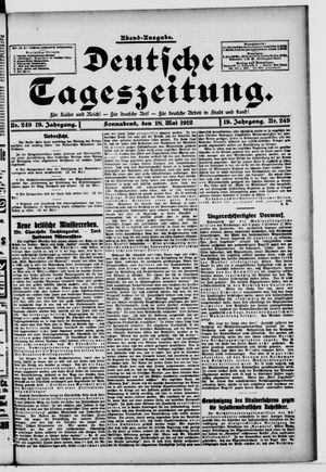 Deutsche Tageszeitung vom 18.05.1912