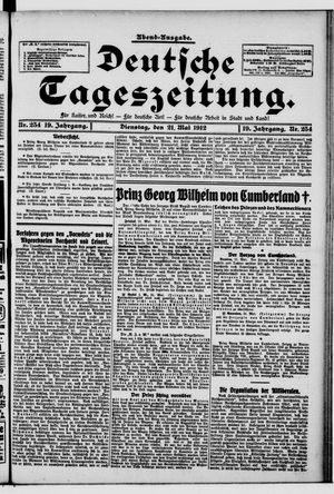 Deutsche Tageszeitung vom 21.05.1912