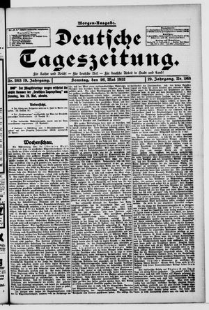 Deutsche Tageszeitung on May 26, 1912