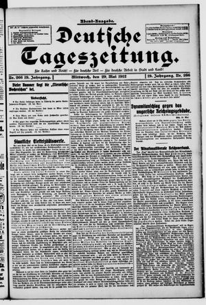 Deutsche Tageszeitung vom 29.05.1912