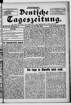 Deutsche Tageszeitung vom 31.05.1912