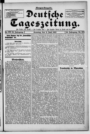 Deutsche Tageszeitung vom 02.06.1912