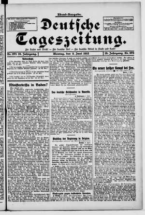 Deutsche Tageszeitung vom 03.06.1912