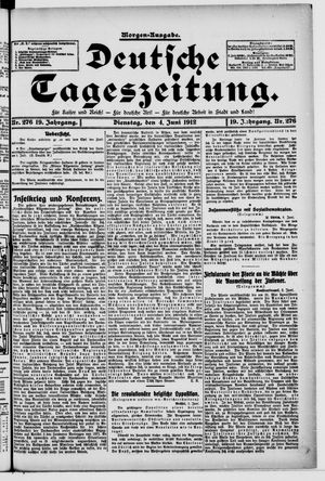 Deutsche Tageszeitung on Jun 4, 1912