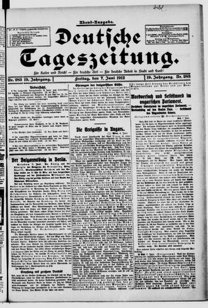 Deutsche Tageszeitung vom 07.06.1912