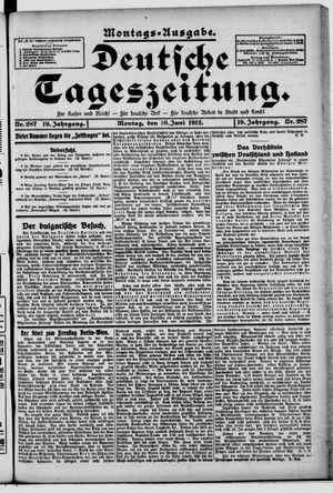 Deutsche Tageszeitung vom 10.06.1912