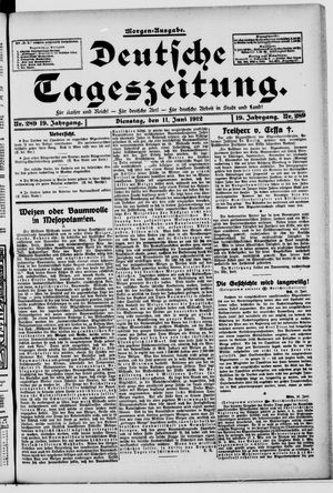 Deutsche Tageszeitung vom 11.06.1912