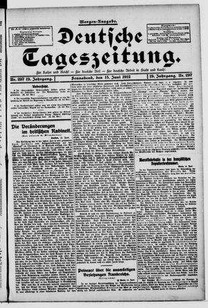 Deutsche Tageszeitung vom 15.06.1912