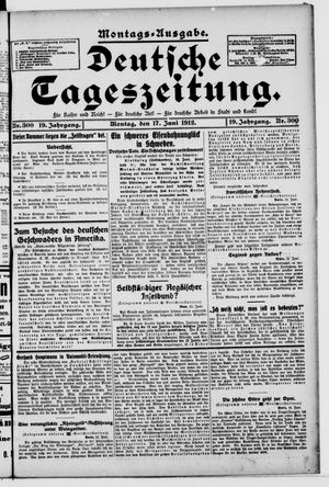 Deutsche Tageszeitung on Jun 17, 1912