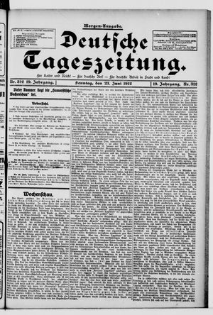 Deutsche Tageszeitung vom 23.06.1912