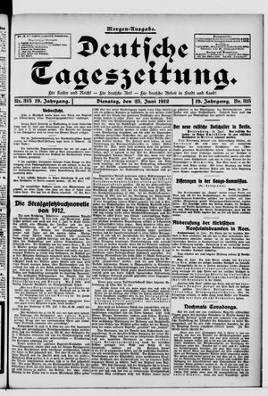 Deutsche Tageszeitung vom 25.06.1912