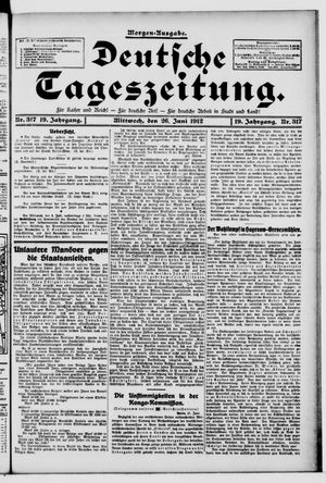 Deutsche Tageszeitung vom 26.06.1912
