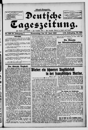 Deutsche Tageszeitung vom 27.06.1912