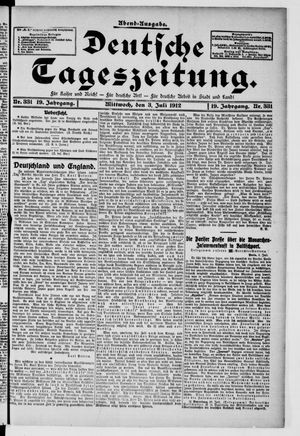 Deutsche Tageszeitung on Jul 3, 1912