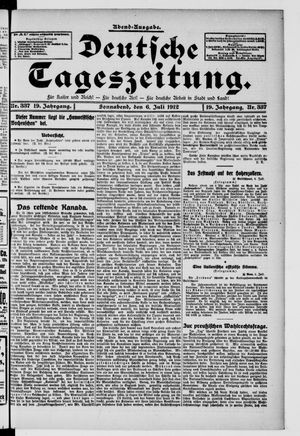 Deutsche Tageszeitung vom 06.07.1912