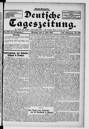 Deutsche Tageszeitung vom 08.07.1912