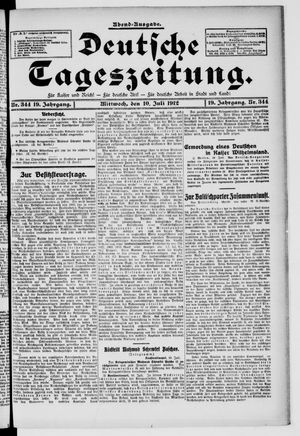 Deutsche Tageszeitung vom 10.07.1912