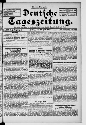 Deutsche Tageszeitung vom 12.07.1912