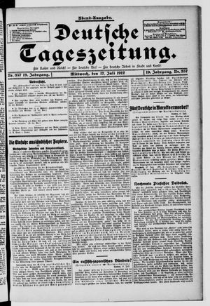 Deutsche Tageszeitung vom 17.07.1912