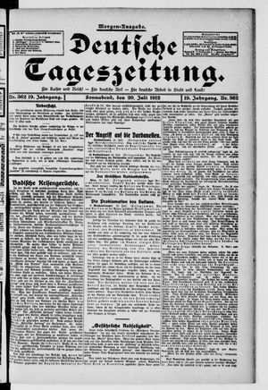 Deutsche Tageszeitung vom 20.07.1912