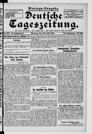 Deutsche Tageszeitung vom 22.07.1912
