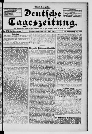 Deutsche Tageszeitung vom 25.07.1912