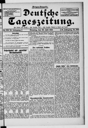 Deutsche Tageszeitung vom 30.07.1912