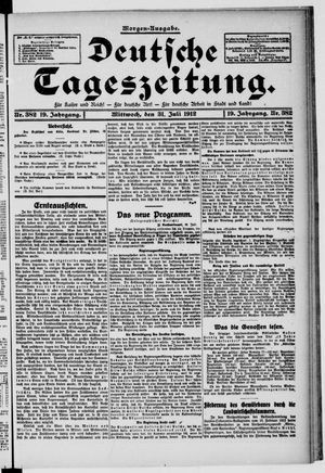 Deutsche Tageszeitung on Jul 31, 1912