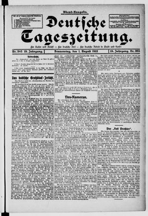 Deutsche Tageszeitung vom 01.08.1912