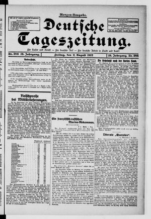 Deutsche Tageszeitung vom 02.08.1912