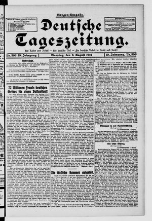 Deutsche Tageszeitung vom 06.08.1912