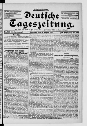 Deutsche Tageszeitung vom 06.08.1912