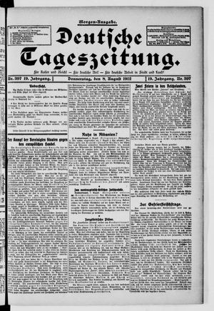 Deutsche Tageszeitung vom 08.08.1912