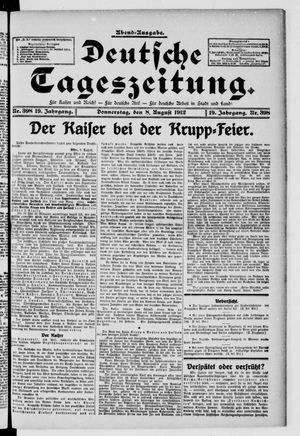 Deutsche Tageszeitung vom 08.08.1912