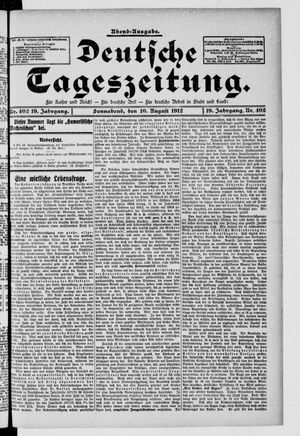 Deutsche Tageszeitung vom 10.08.1912