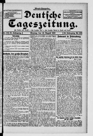 Deutsche Tageszeitung vom 12.08.1912