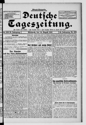 Deutsche Tageszeitung vom 14.08.1912