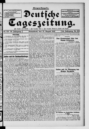 Deutsche Tageszeitung on Aug 17, 1912