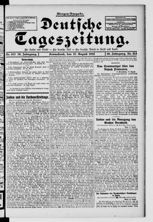 Deutsche Tageszeitung vom 17.08.1912
