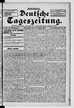 Deutsche Tageszeitung on Aug 17, 1912