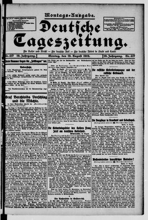 Deutsche Tageszeitung vom 19.08.1912