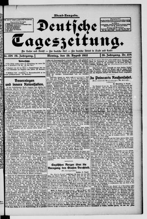 Deutsche Tageszeitung vom 19.08.1912