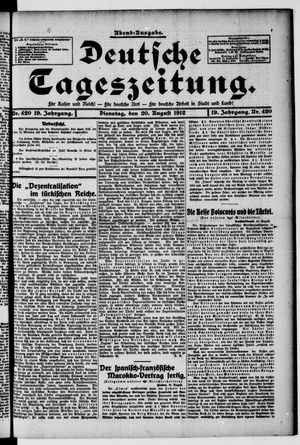 Deutsche Tageszeitung vom 20.08.1912