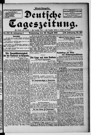 Deutsche Tageszeitung vom 22.08.1912