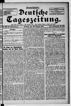 Deutsche Tageszeitung vom 23.08.1912