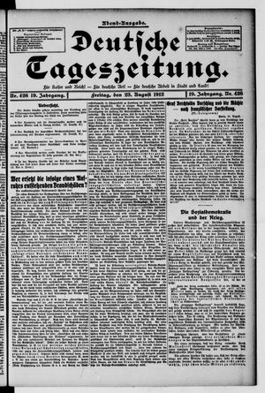Deutsche Tageszeitung vom 23.08.1912