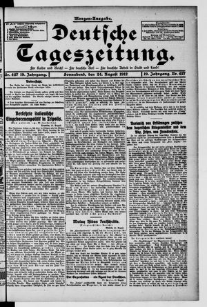 Deutsche Tageszeitung on Aug 24, 1912